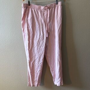 Talbots The Easy Drawstring Pants Large Pink Lyocell Pockets Comfort